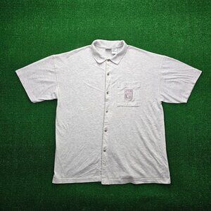 Looney Tunes Shirt Mens‎ XL Gray Button Up Short Sleeve Bugs Bunny